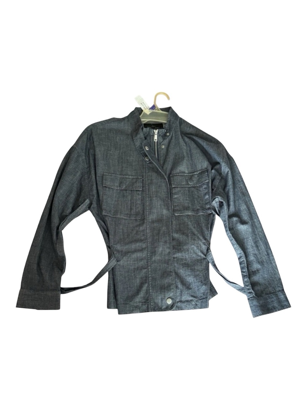 Banana Republic women’s Charcoal Utility Field Jacket  Full Zip Tie Waist